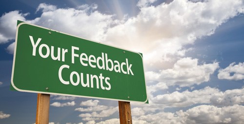 Signpost that says Your Feedback Counts